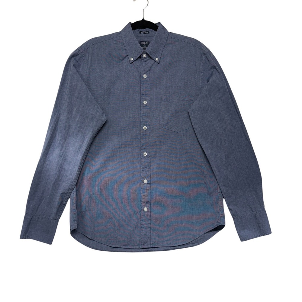 J.Crew Flex Washed Slim‎ Untucked Shirt Mens Small Blue Button Down Long Sleeve